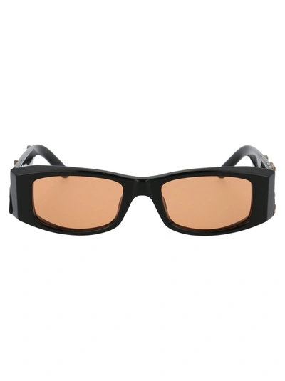 Shop Palm Angels Angel Logo Lettering Sunglasses In Black