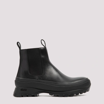 Shop Jil Sander Chunky Sole Chelsea Boots In Black