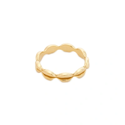 Shop Daisy London Vita Lips 18kt Gold-plated Ring