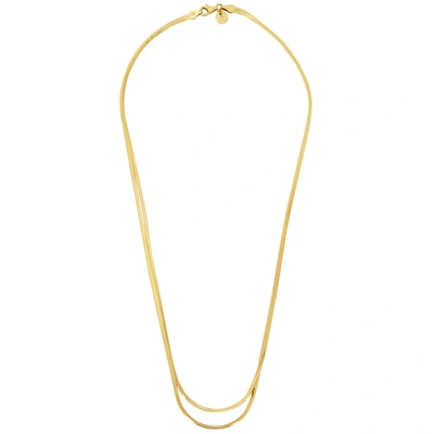 Shop Daisy London X Estée Lalonde Parallel Snake 18kt Gold-plated Necklace