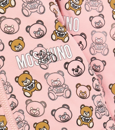 Shop Moschino Baby Stretch-cotton Hoodie And Sweatpants Set In Pink