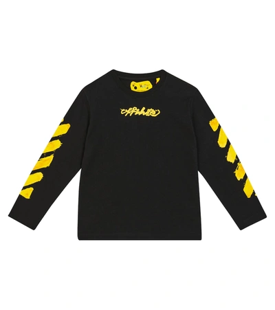 Shop Off-white Logo Cotton T-shirt In Black