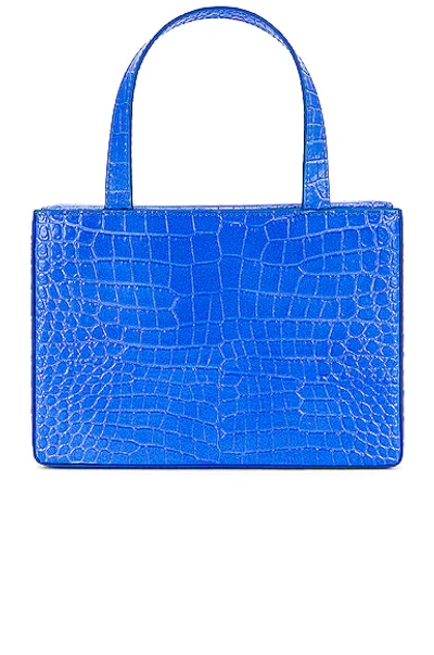 Shop Amina Muaddi Amini Giorgia Bag In Fluo Blue