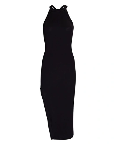 Shop Alix Nyc Paxton High Neck Midi Dress In Black