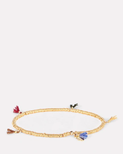 Shop Shashi Lilu Tassel Beaded Bracelet In Gold