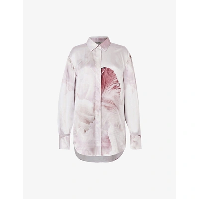 Shop Allsaints Bernie Nubila-printed Woven Shirt In Border Pink