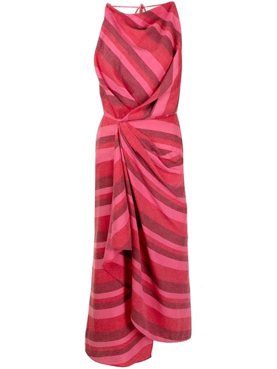 Shop Acler Faver Sleeveless Striped Dress In Rosa