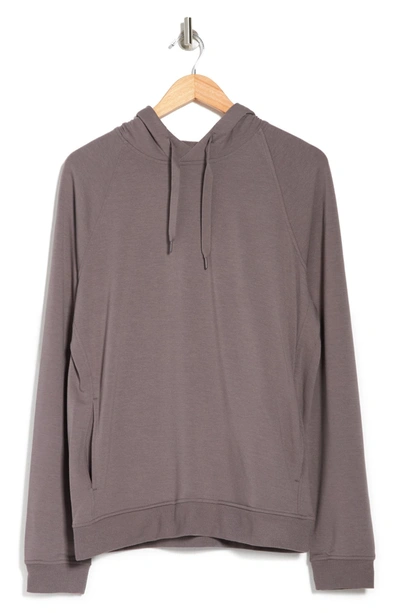 Shop 90 Degree By Reflex Terry Pullover Drawstring Hoodie In Carbon Dust