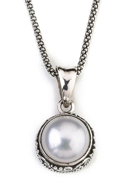 Shop Samuel B. 10mm Mabe Pearl Pendant Necklace In White