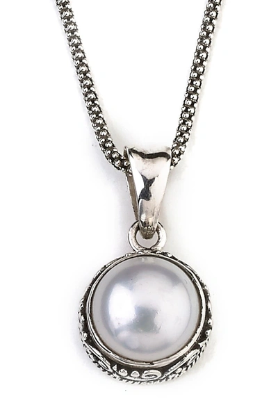 Samuel B. Silver 10mm Pearl Necklace In White