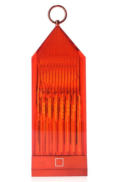 Shop Kartell Lantern Rechargeable Lamp In Red