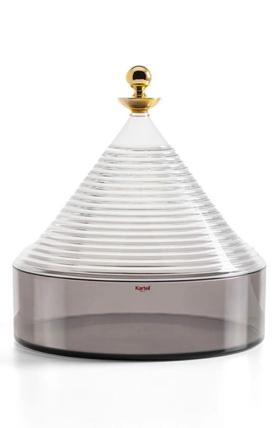 Shop Kartell Trullo Container In Crystal / Fume