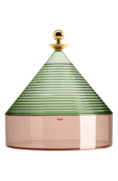 Shop Kartell Trullo Container In Green Sage / Pink