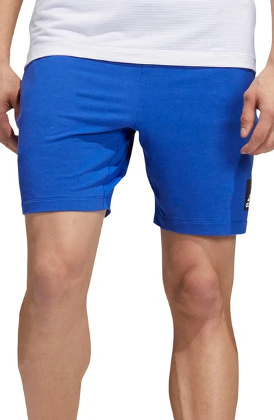 Shop Adidas Originals City Fleece Training Shorts In Bold Blue