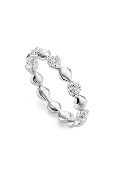 Shop Monica Vinader Nura Teardrop Diamond Eternity Ring In Silver/ Diamond
