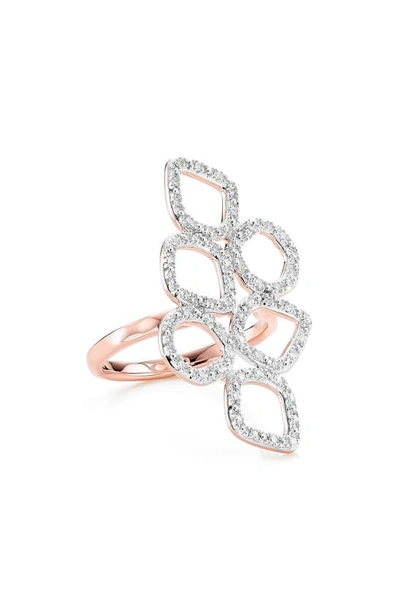 Shop Monica Vinader Riva Mini Cluster Diamond Ring In Rose Gold/ Diamond