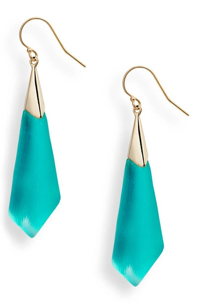 Shop Alexis Bittar Faceted Wire Earrings In Aqua