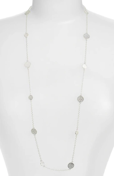 Shop Anna Beck Long Multi Disc Station Necklace In Silver