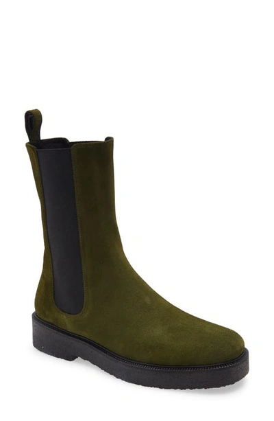 Shop Staud Palamino Chelsea Boot In Olive/ Black
