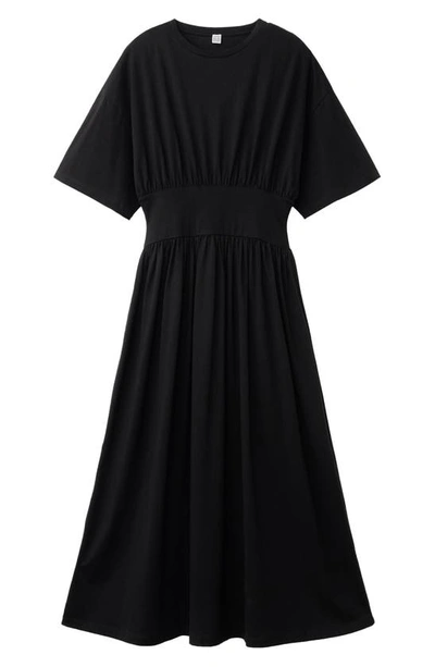 Shop Totême Organic Cotton T-shirt Dress In Black