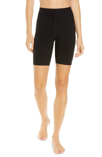Shop Alo Yoga Soft Flow High Waist Bike Shorts In Black