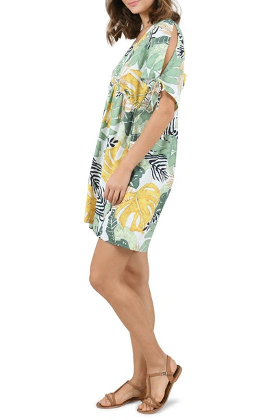 Shop Molly Bracken Palm Print Minidress In White