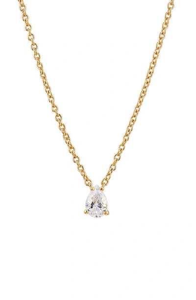 Shop Nadri Modern Luv Small Pear Cubic Zirconia Pendant Necklace In Gold