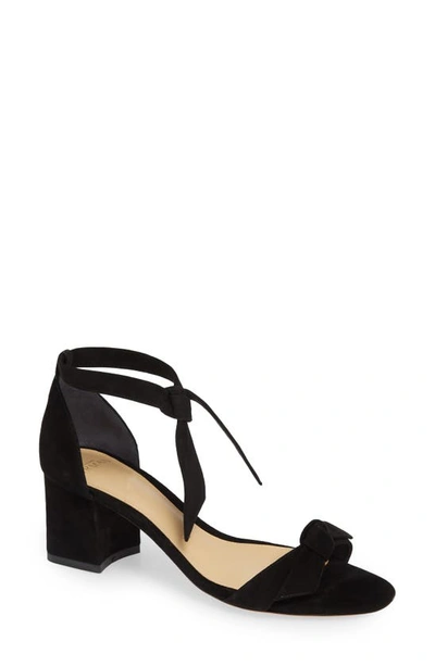 Alexandre Birman Clarita Bow-embellished Suede Sandals In Black Suede