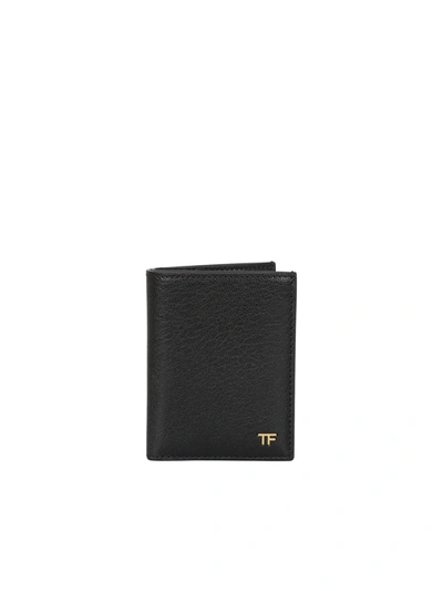 Shop Tom Ford Branded Card Holder In Black