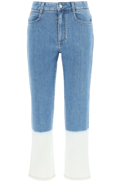 Shop Stella Mccartney Faded Effect Cropped Jeans In Medium Blue (blue)