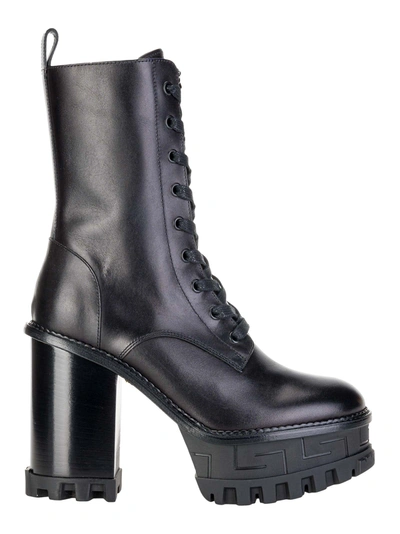 Shop Versace Greca Boots In Black