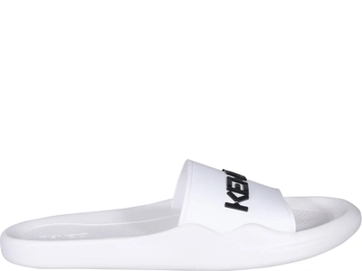 Shop Kenzo Logo Pool Sandals In White