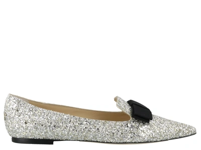 Shop Jimmy Choo Gala Flats In Silver