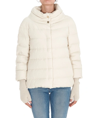 Shop Herno Eolo Padded Cape Jacket In White