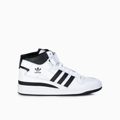 Shop Adidas Originals Forum Mid Black/white In White Black