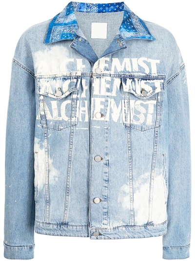 Shop Alchemist Logo-print Denim Jacket In Blau