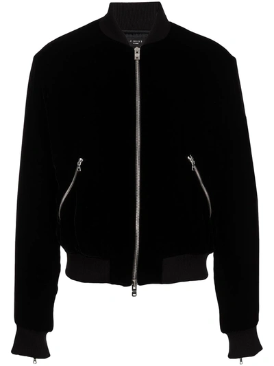 Shop Amiri Velvet Bomber Jacket In Schwarz