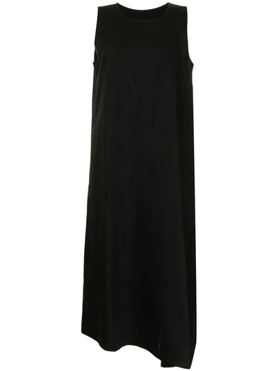 Y's Asymmetric Midi Dress In Schwarz