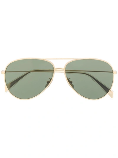 Shop Celine Aviator-frame Sunglasses In Gold