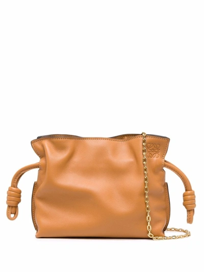 Shop Loewe Flamenco Clutch Bag In Brown