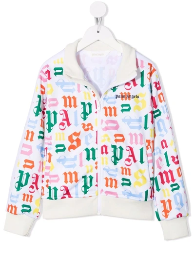 Palm Angels Little Kid's & Kid's Monogram Track Jacket In White
