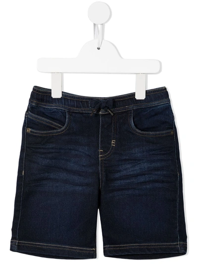 Shop Molo Logo-patch Denim Shorts In Blue
