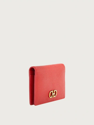 Ferragamo Continental Gancini Wallet In Red