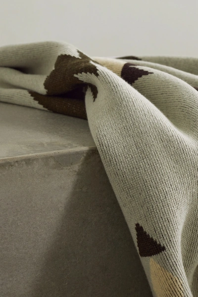Shop Alanui Icon Wool-jacquard Blanket In Gray