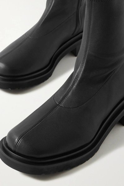 Shop By Far Kah Stretch-leather Ankle Boots In Black