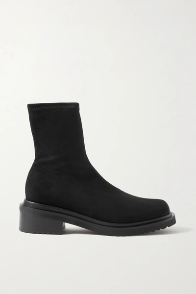 Shop By Far Kah Stretch-suede Ankle Boots In Black