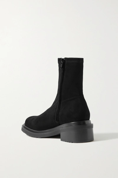 Shop By Far Kah Stretch-suede Ankle Boots In Black