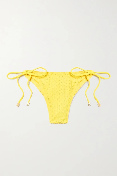 Shop Vix Scales Textured Bikini Briefs In Yellow