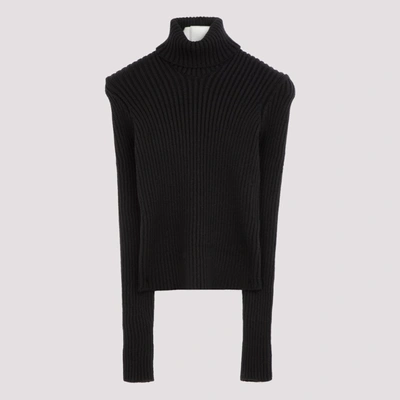 Shop Bottega Veneta Rib Knit Turtleneck Jumper In Black