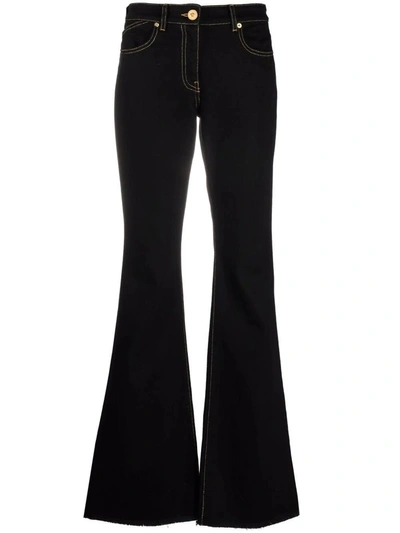 Shop Versace Black Medusa-motif Flared Jeans In Nero